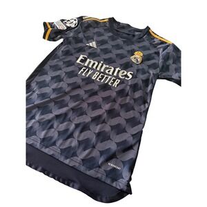Adidas Real Madrid 23/24 Away Jersey Navy Grey Slim Fit Mens Small AEROREADY
